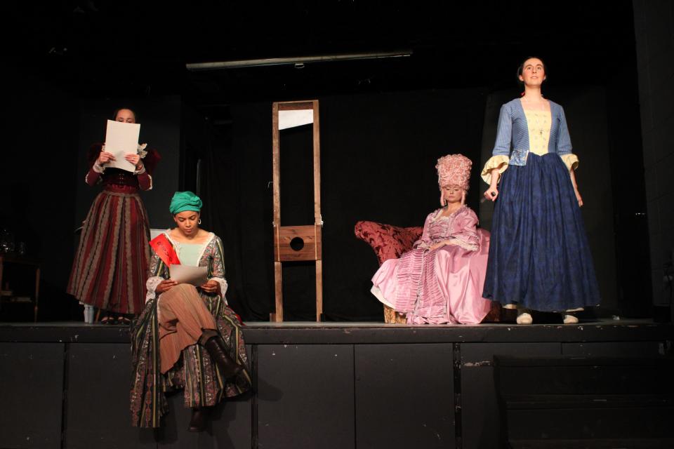 Dress rehearsals for Dreamwell Theatre's production of "The Revolutionists" on Feb. 23. The play premiered Friday.