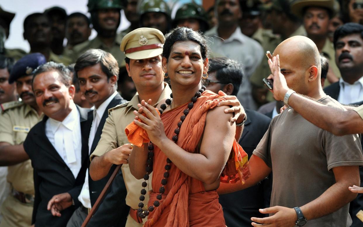 Hindu 'godman' Swami Nityananda faces a series of sexual assault charges in India - AFP