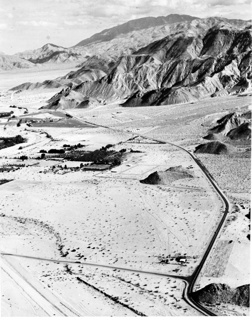 Early aerial view of the desert that would become Rancho Mirage, c.1945.