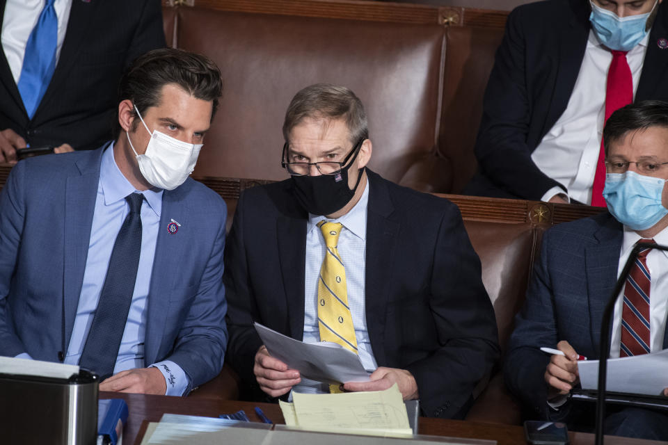 Jim Jordan faced criticism for defending his colleague Matt Gaetz given the multiple accusations that he covered up sexual abuse of athletes at Ohio State University during his tenure as a wrestling coach from 1986 to 1994. (Photo: Tom Williams via Getty Images)