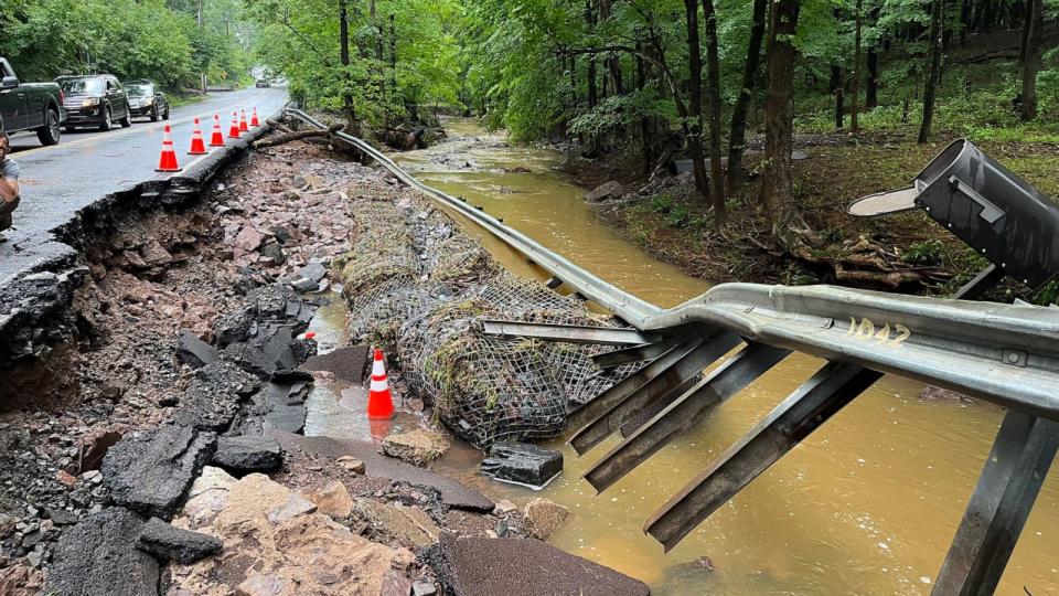 PHOTO: Pennsylvania senator Steve Santarsiero surveyed flooding damage in Washington Crossing township in Bucks County Pa, July 16, 2023. (Sen. Steve Santarsiero/Facebook)