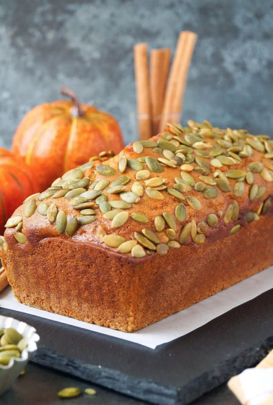 <p>Aromatic Essence</p><p>This eggless pumpkin bread is moist and delicious and a cinch to make. </p><p><strong>Get the recipe: <em><a href="https://aromaticessence.co/pumpkin-bread-eggless/" rel="nofollow noopener" target="_blank" data-ylk="slk:Eggless Pumpkin Bread;elm:context_link;itc:0;sec:content-canvas" class="link ">Eggless Pumpkin Bread</a></em></strong></p>