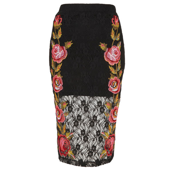 Tapestry lace tube skirt - £40 - Topshop