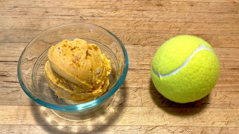 Ice cream and tennis ball