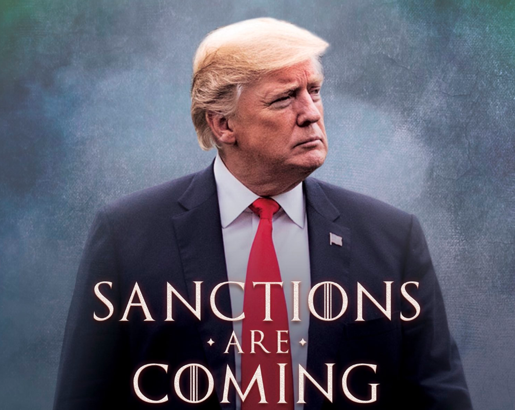 The US president promoted the reimposition of Iranian sanctions on Twitter on Friday with this image.
