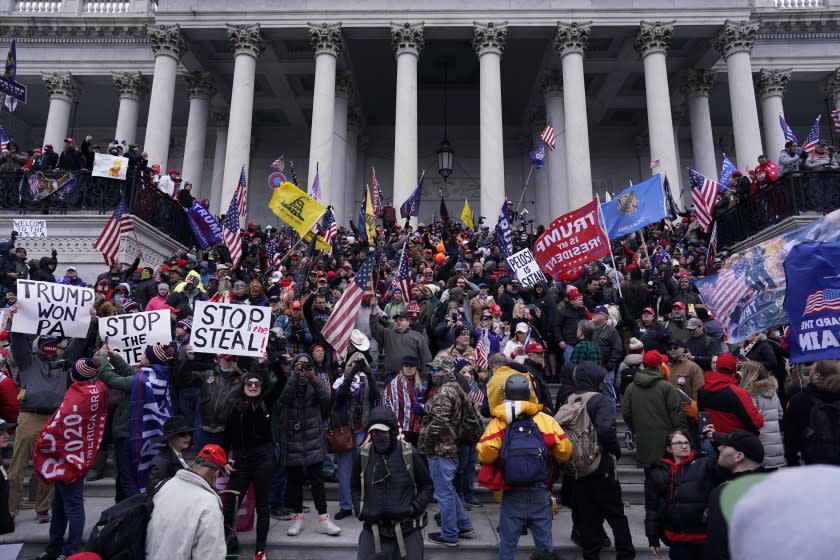 Protesters gather in front of the Capital building on the second day of pro-Trump events