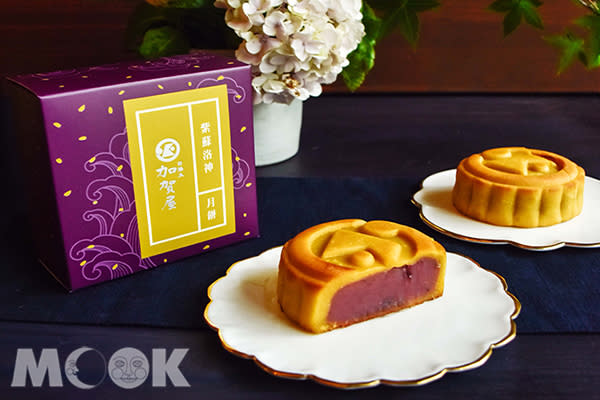加賀屋紫蘇洛神月餅禮盒 (圖／日勝生加賀屋)
