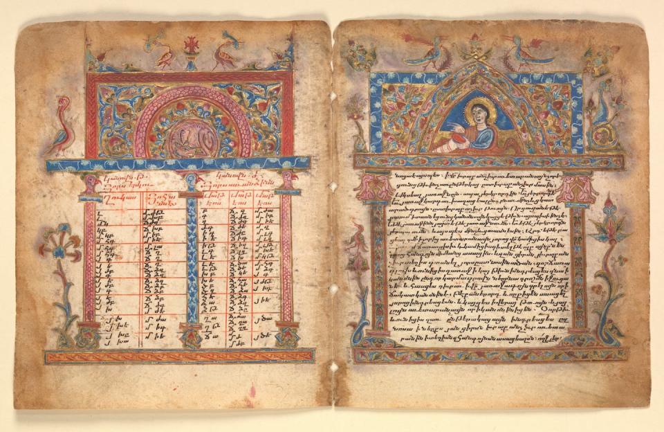 Armenian manuscript, 15th century. <a href="https://commons.wikimedia.org/wiki/File:Armenian_Manuscript_Bifolium_MET_DP342091.jpg" rel="nofollow noopener" target="_blank" data-ylk="slk:Metropolitan Museum of Art, via Wikimedia Commons;elm:context_link;itc:0;sec:content-canvas" class="link ">Metropolitan Museum of Art, via Wikimedia Commons</a>, <a href="http://creativecommons.org/licenses/by/4.0/" rel="nofollow noopener" target="_blank" data-ylk="slk:CC BY;elm:context_link;itc:0;sec:content-canvas" class="link ">CC BY</a>