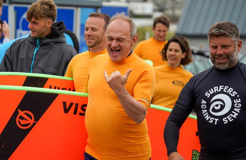 Sir Ed Davey went surfing for his latest election stunt (Getty Images)