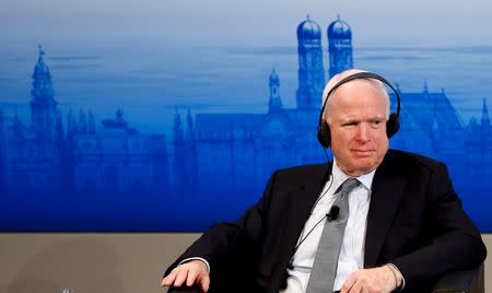 U.S. Senator John McCain attends a panel discussion at the Munich Security Conference in Munich, Germany, February 14, 2016. REUTERS/Michael Dalder
