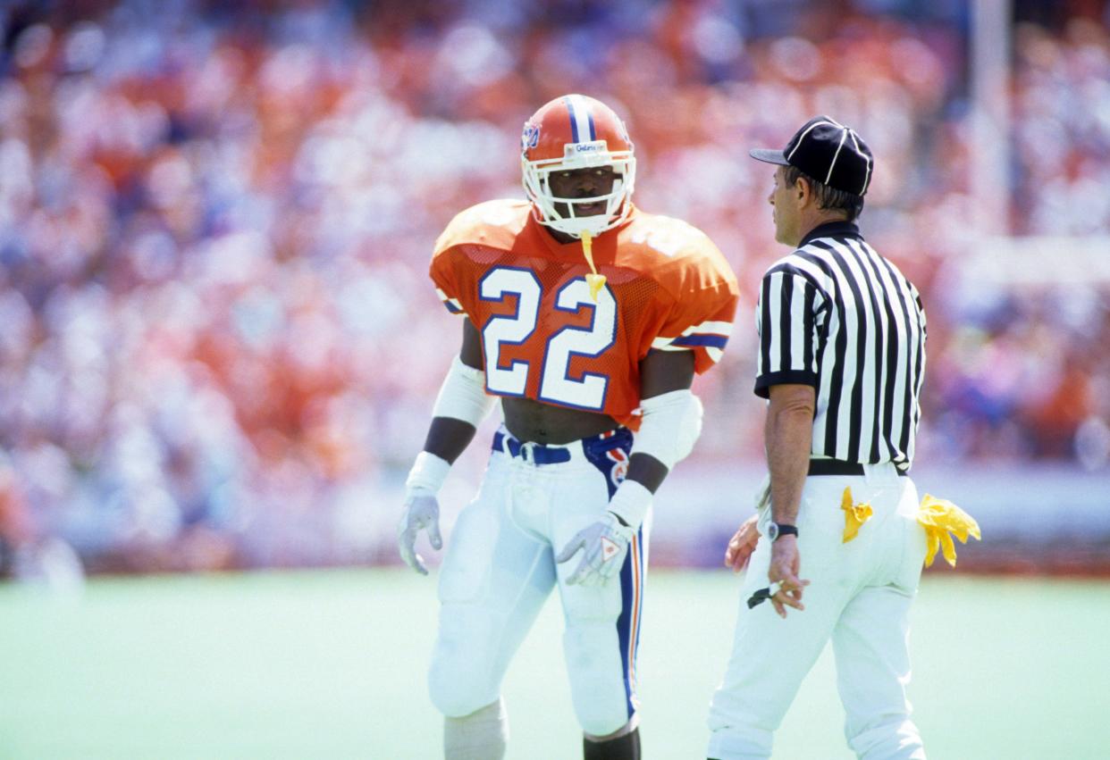 Cowboys legend and Pro Football Hall of Famer Emmitt Smith will be in Gainesville for his son EJ's game against the Florida Gators. EJ Smith plays for Texas A&M and Emmitt will lead a cheer at his alma mater.