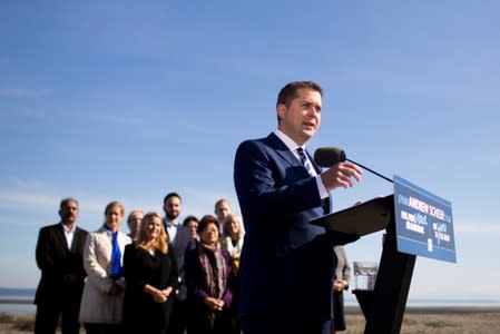 Leader of Canada's Conservatives campaigns in Delta BC