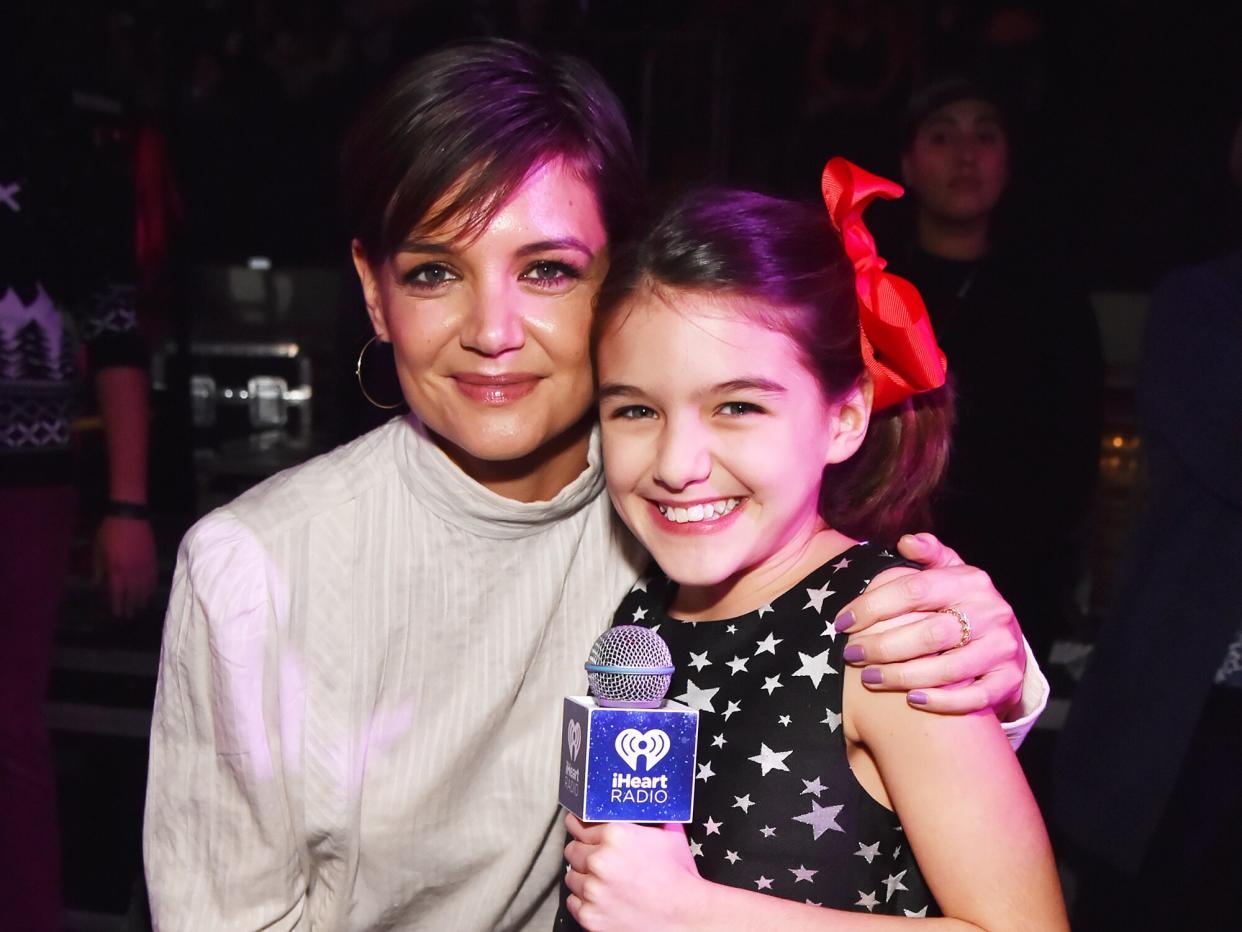 Katie Holmes and Suri Cruise attend the Z100's Jingle Ball 2017 on December 8, 2017 in New York City