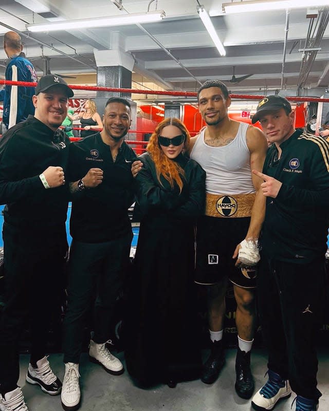 Madonna y Josh Popper en el ring de boxeo