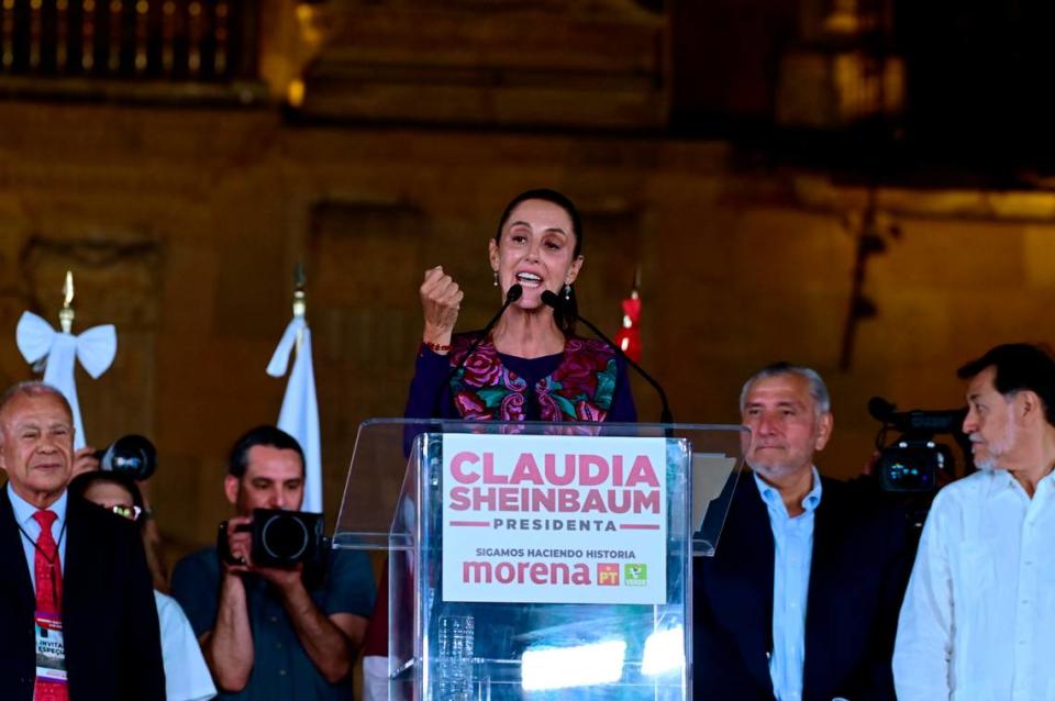 Claudia Sheinbaum Pardo hizo historia al convertirse en la primera presidenta de México y prometió cero impunidad tras ganar las elecciones en el país latinoamericano, el 2 de junio de 2024. Carlos Tischler/ Eyepix Group/Sipa USA