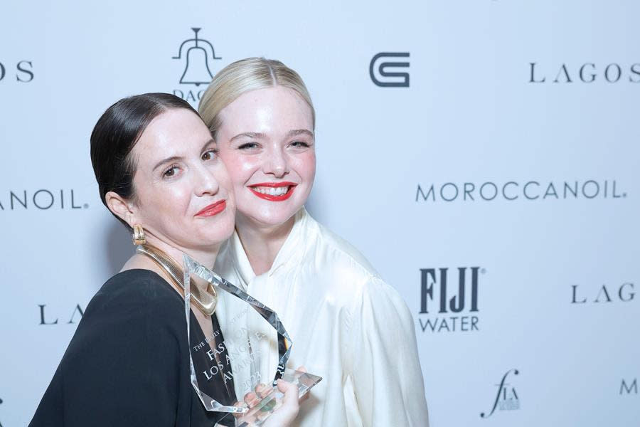 Sara Moonves (Left), the Magazine of the Year Award recipient, and Elle Fanning (wearing Givenchy) attend The Daily Front Row’s 7th Annual Fashion Los Angeles Awards at The Beverly Hills Hotel in Beverly Hills. (Stefanie Keenan/Getty Images for Daily Front Row)