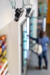 Nearly one-third of survey respondents said that checkout-free technology, such as Standard's camera-based system pictured here, would make them more likely to shop in physical stores this holiday season. Checkout-free tech lets shoppers walk into a store, get what they need, and leave without having to wait in line or scan anything.