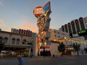 Circus Circus casino lights up a downtown street in Reno