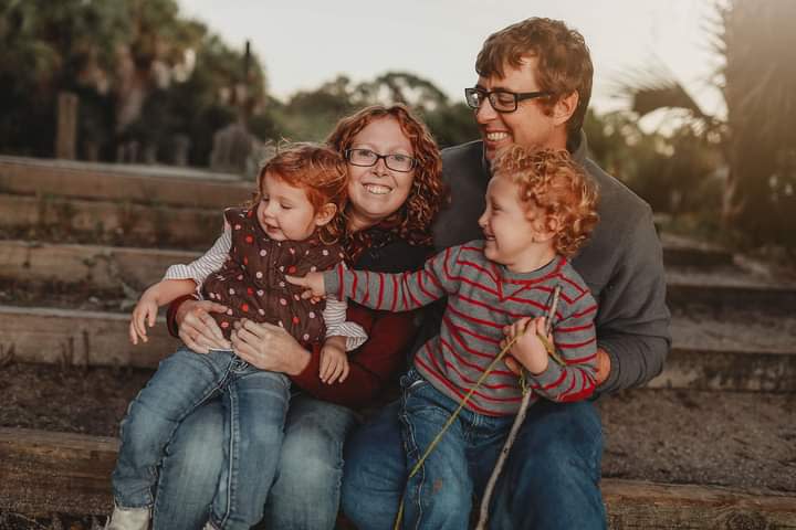 Happier days: Danica and Matt Romeyn are pictured with their children, daughter Rhone and son Everest, on Merritt Island. Matt, a NASA astrobotanist, was killed on Aug. 16, 2022, on his way to work, when a driver who ran a red light hit Matt's car.