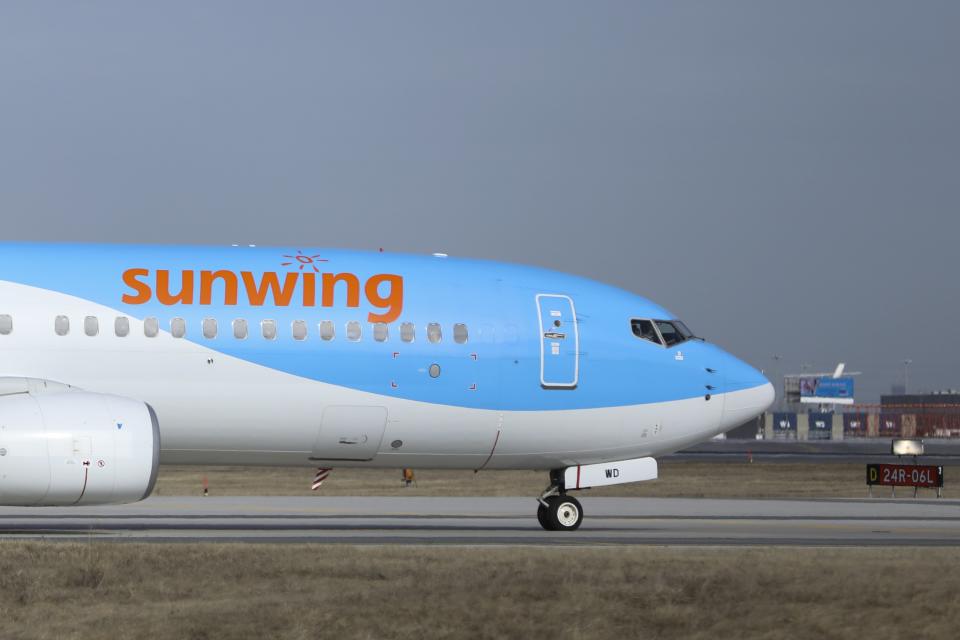 TORONTO, ON - MARCH 5: Sunwing Boeing 737-8K5 taxis to the runway at Toronto Pearson International Airport for a departure to Rio Hato.        (Randy Risling/Toronto Star via Getty Images)