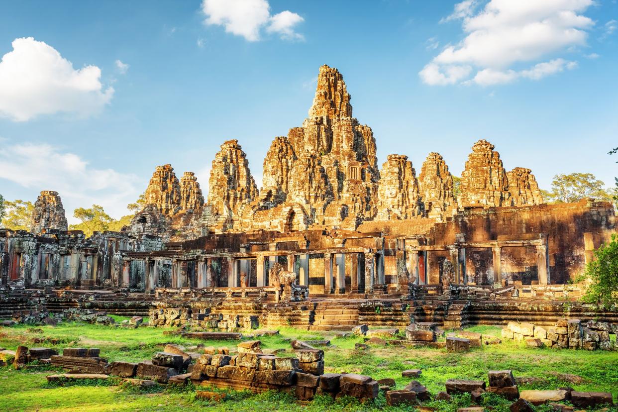 ancient Bayon temple in Angkor, Cambodia