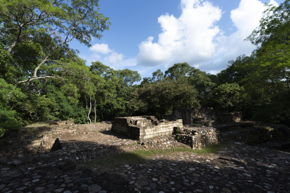 The residential gruup "Núñez Chinchilla" is located north of the great plaza of Copan, an ancient Maya site in western Honduras, Saturday, Sept. 23, 2023. (AP Photo/Moises Castillo)