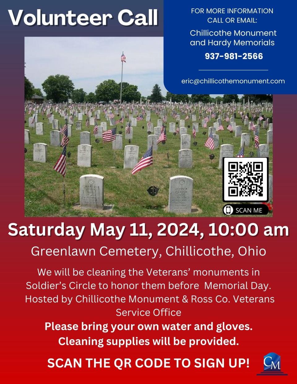 Chillicothe Monument and Hardy Memorials are doing a massive cleaning at Soldier's Circle prior to Memorial Day at Greenlawn Cemetery.