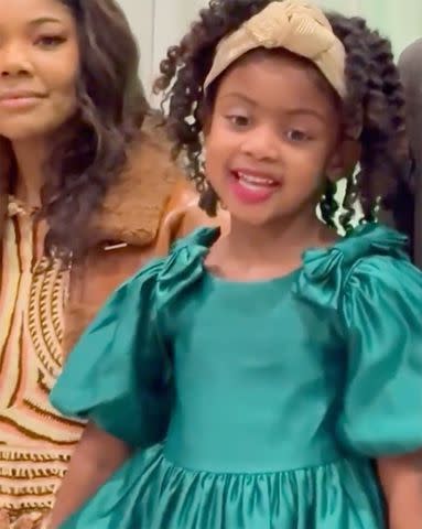 <p>Gabrielle Union-Wade/Instagram</p> Their daughter Kaavia, 5, recited a prayer during the celebrations in a clip posted