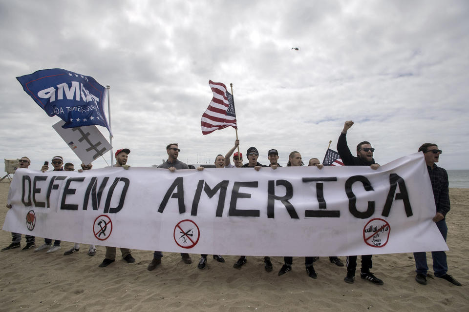 Violence erupts at pro-Trump rally on California beach