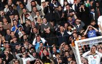 Tottenham Hotspur's Roberto Soldado and fans react after his header was saved by Newcastle United's Tim Krul during their English Premier League soccer match at White Hart Lane in London November 10, 2013.