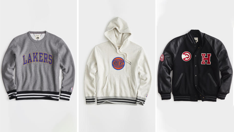 Todd Snyder x NBA Courtside Collection  Crewneck Sweatshirt; French Terry hoodie; Varsity Jacket