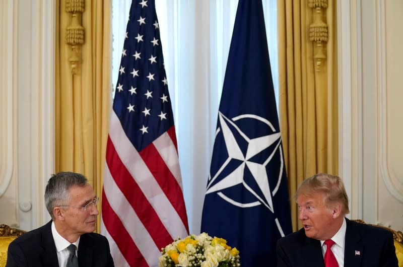 U.S. President Trump meets with NATO Secretary General Stoltenberg, ahead of the NATO summit, in London