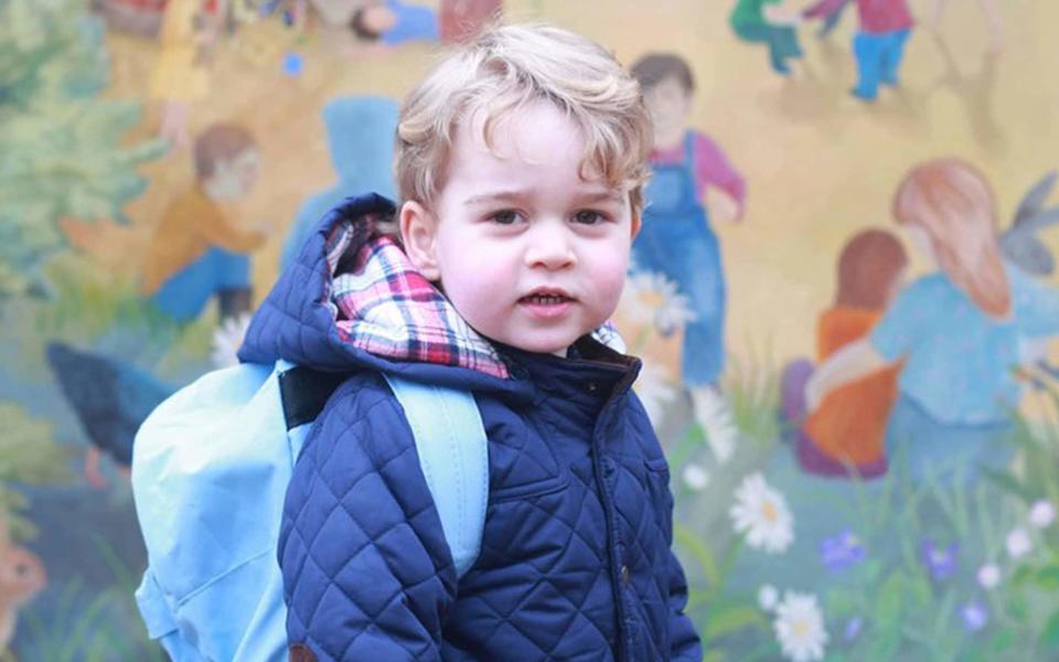 Prince George on his first day at nursery