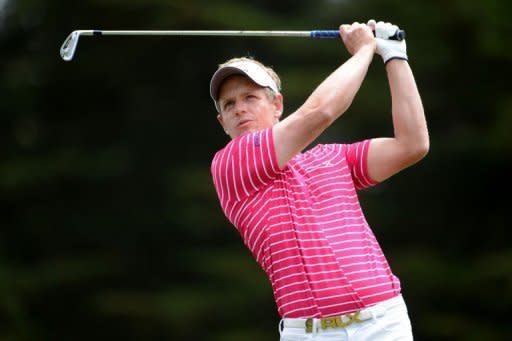 England's Luke Donald of England hits a shot during a practice round prior to the start of the 112th US Open at The Olympic Club on June 13. Donald will try to parlay his recent strong form into a first major title