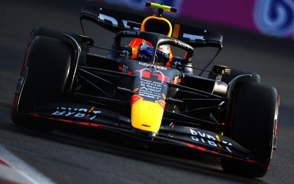 Sergio Perez of Mexico driving the (11) Oracle Red Bull Racing RB18 on track during qualifying ahead of the F1 Grand Prix of Azerbaijan at Baku City Circuit on June 11, 2022 in Baku, Azerbaijan - Getty Images Europe 