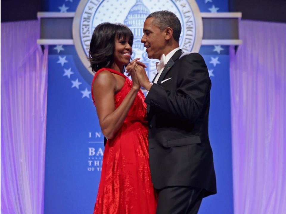 The Obamas dance at the 2013 inauguration