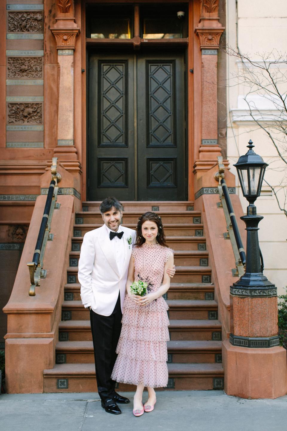 Mike looks as chic as I do freezing! We knew a March wedding would be a bit unpredictable weather-wise, and we were so thrilled and lucky it was a crisp (very crisp!) sunny day.