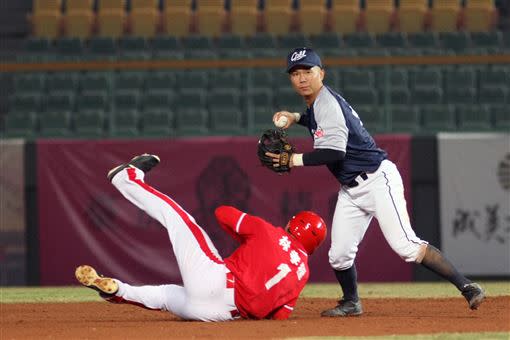 中職聯隊江坤宇內野守備。（資料圖／中職提供）