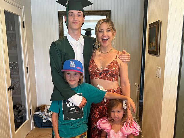 <p>Kate Hudson/Instagram</p> Kate Hudson and her three kids in 2022.
