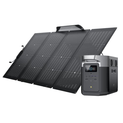 EF ECOFLOW Solar Generator DELTA Max (2000) 2016Wh with 220W Solar Panel, 6 X 2400W (5000W Surg…