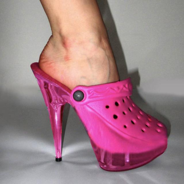 i might not have the new barbie crocs but at least i have platform #cr, Crocs