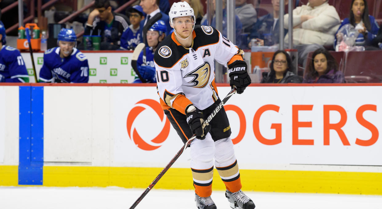 VANCOUVER, BC - Former Anaheim Ducks Left Wing Corey Perry is drawing attention from a few NHL teams as a free agent. (Photo by Derek Cain/Icon Sportswire via Getty Images)