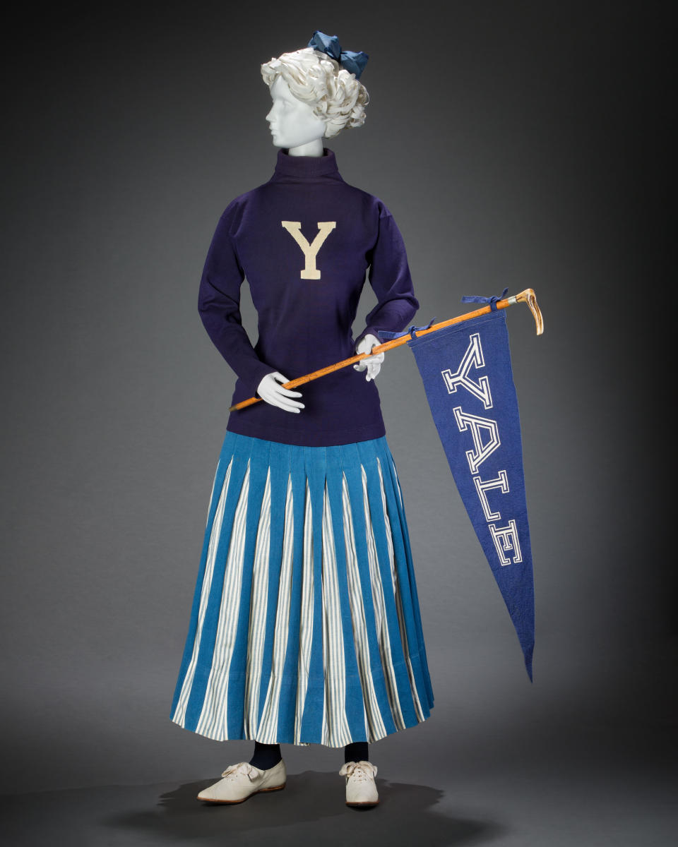 Cheerleading with Spalding sweater int he 1900s. - Credit: Courtesy of FIDM