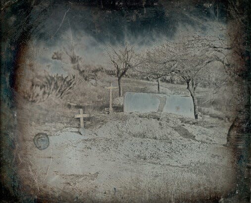 Unknown; [Burial site of Lieutenant Colonel Henry Clay, Jr.]; 1847; Daguerreotype with applied color, sixth-plate; Amon Carter Museum of American Art, Fort Worth, Texas; P1981.65.41