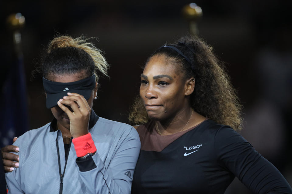 Serena Williams congratulated Naomi Osaka for her historic victory in Sunday’s U.S. Open women’s final. (Getty Images)