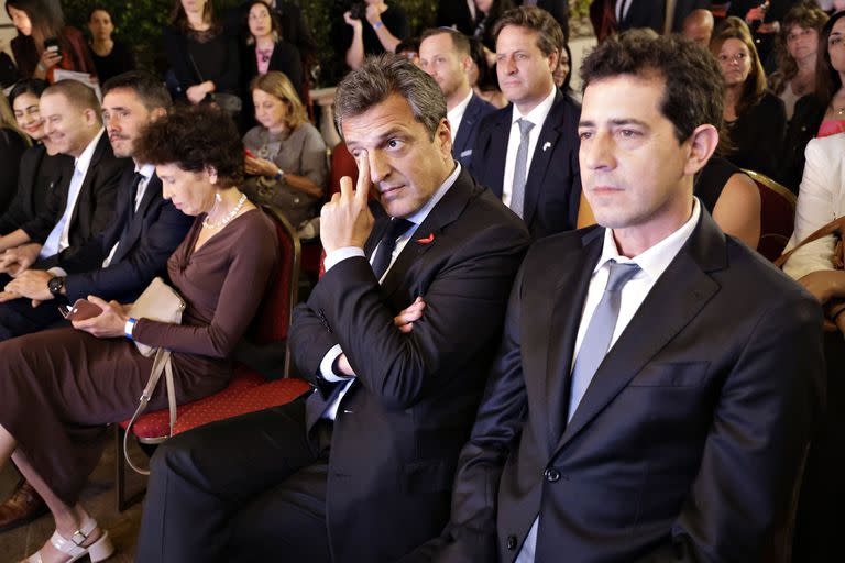 Sergio Massa y Wado de Pedro en el evento anual de la Cámara de Comercio Argentino-Israelí.