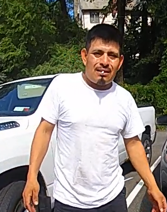 Antonio Robles-Sanchez in the Scarsdale police parking lot at 10:34 a.m. Aug. 26, 2023, moments after a minor accident. He remained there for more than a half hour and at 11:14 a.m. crashed into a Greenburgh pedestrian, killing her.