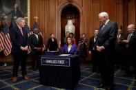 House Speaker Pelosi holds coronavirus aid bill signing ceremony at the U.S. Capitol in Washington