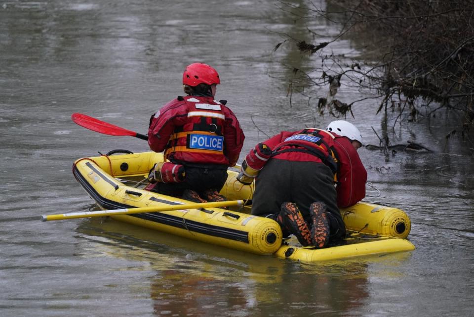 The search operation continues for a two-year-old boy who fell into the River Soar in Aylestone Meadows, close to Marsden Lane (PA)