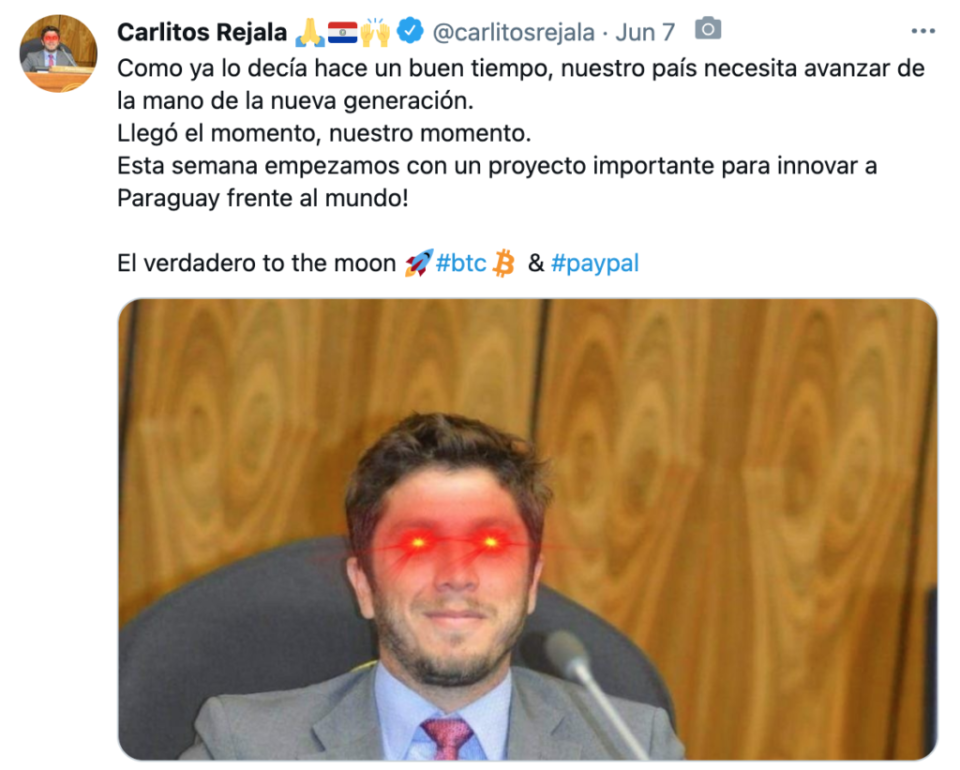 Fuente: <a href="https://twitter.com/carlitosrejala/status/1401712725886132224" rel="nofollow noopener" target="_blank" data-ylk="slk:Twitter;elm:context_link;itc:0;sec:content-canvas" class="link ">Twitter</a>